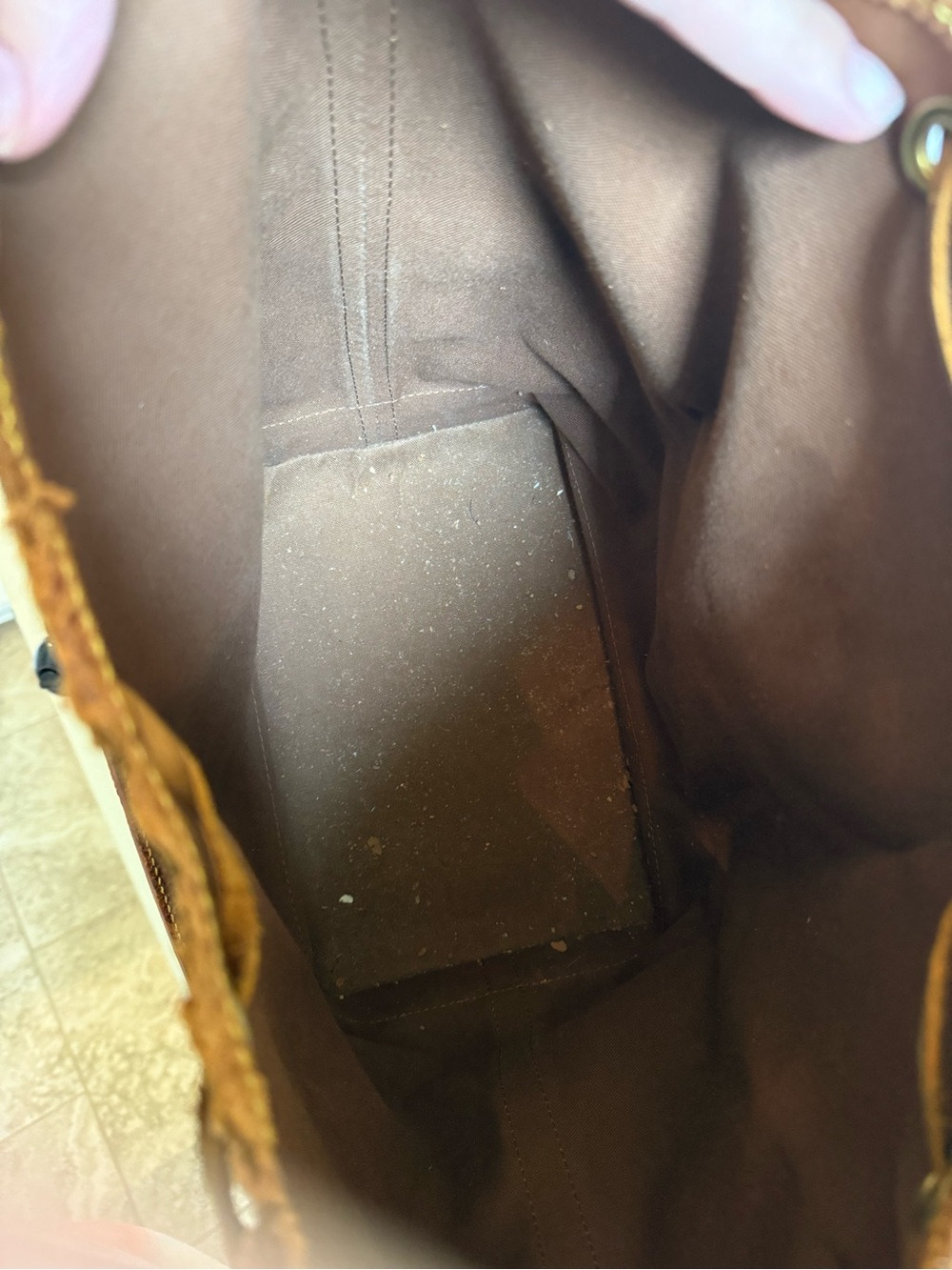 Louis Vuitton Monogram Canvas Drawstring Shoulder Bag in Brown and Tan - Picture 8 of 10